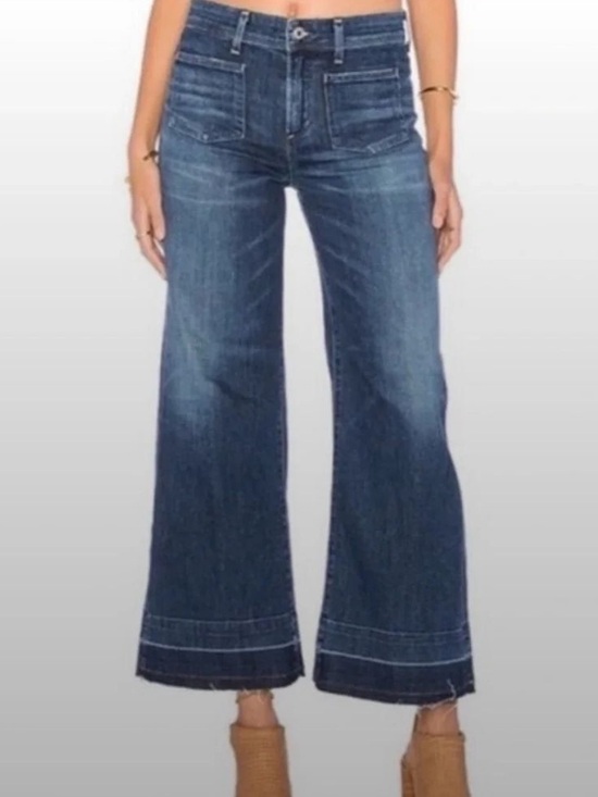 Agolde Denim - Agolde Wide Leg Flare Jeans in Medium Blue Wash
